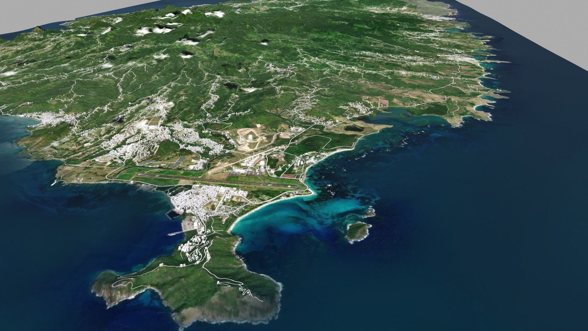 Saint Lucia Island North America 3D model_3