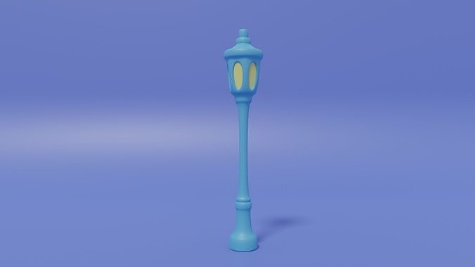 Cartoon Cute Street Light Low-poly 3D model