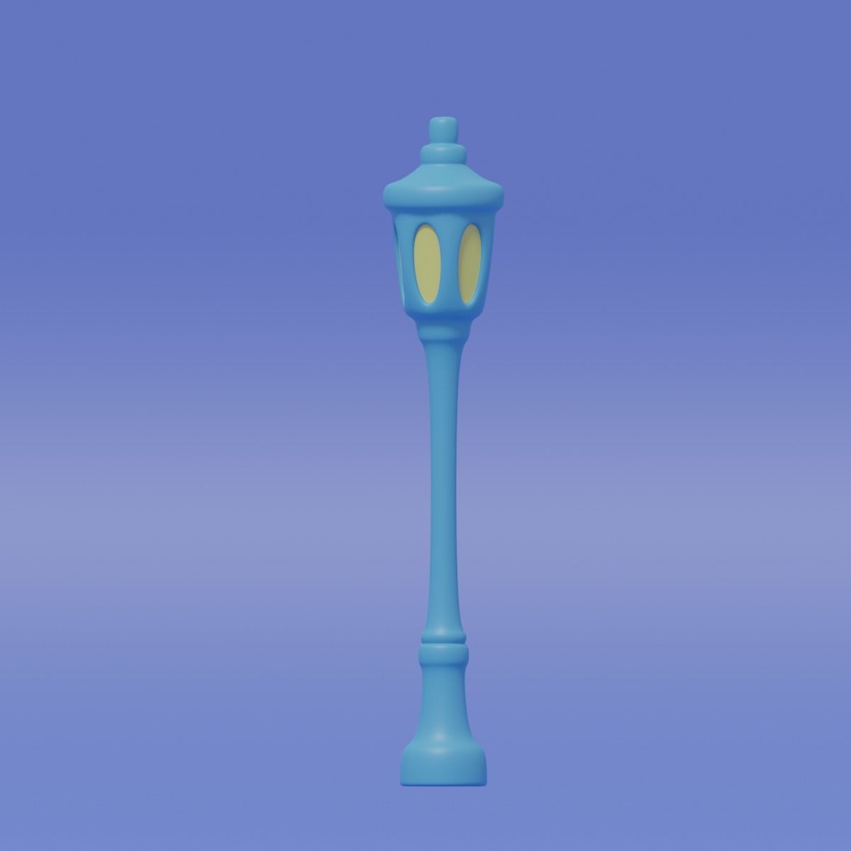 Cartoon Cute Street Light Low-poly 3D model_8