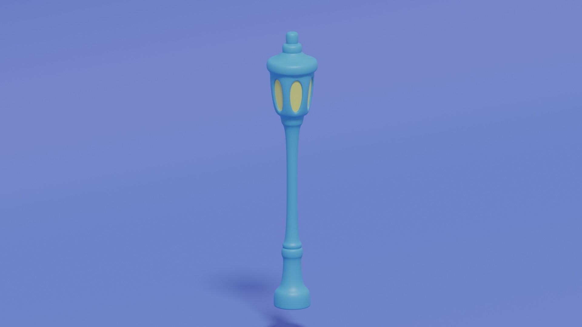 Cartoon Cute Street Light Low-poly 3D model_3