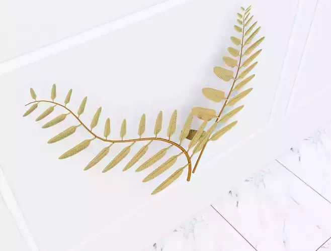 Decorative Metal plants with gold stainless  m9