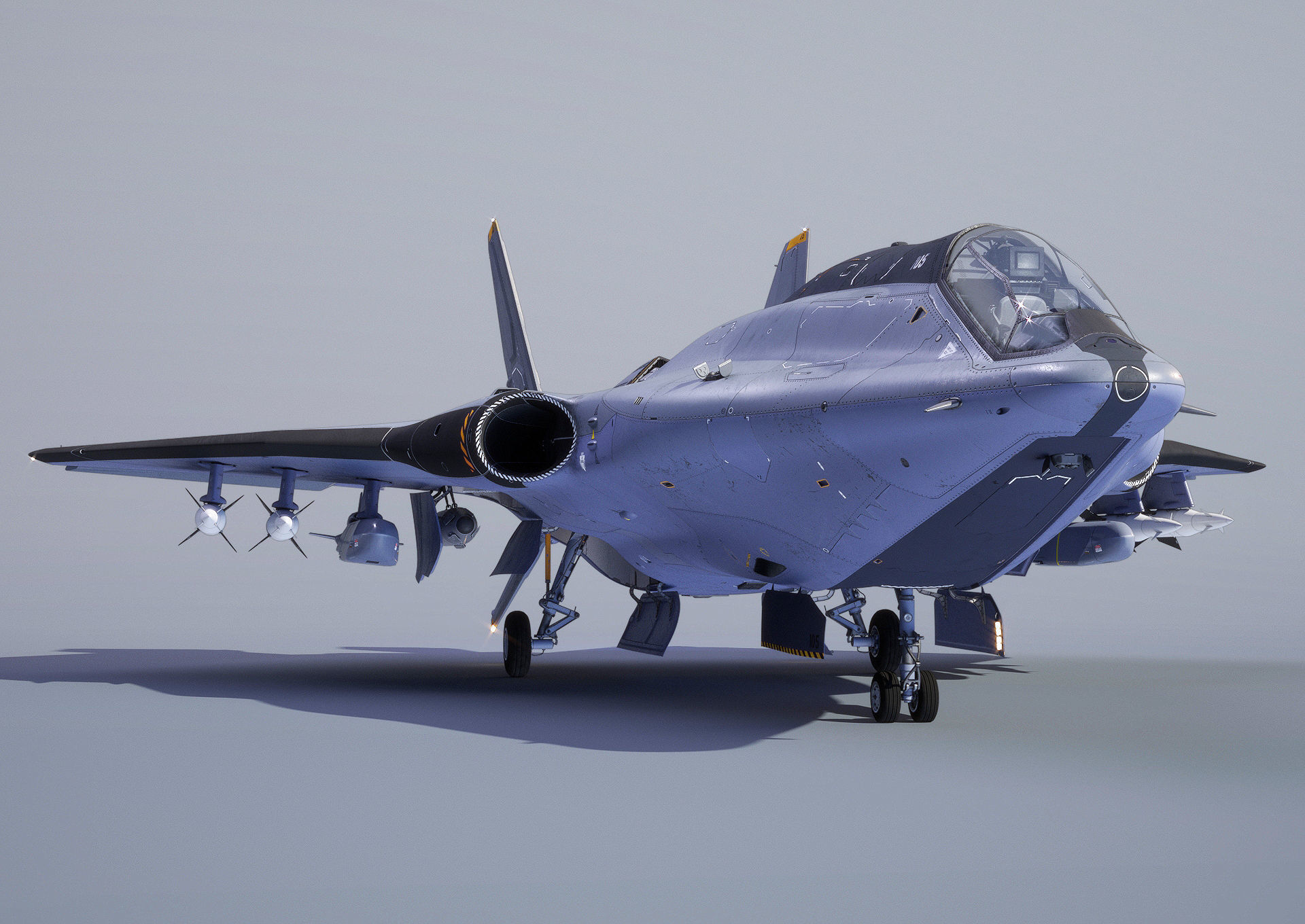 Sci-fi Multi-purpose Spacefighter 3D model_4
