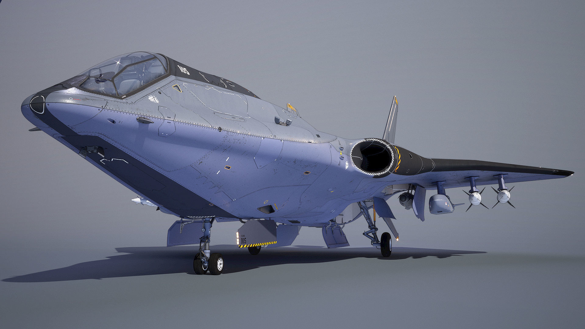 Sci-fi Multi-purpose Spacefighter 3D model_5