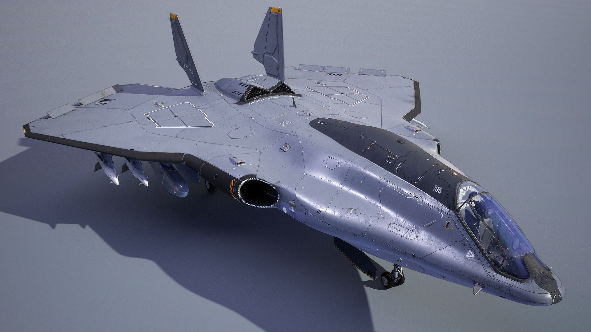 Sci-fi Multi-purpose Spacefighter 3D model_6