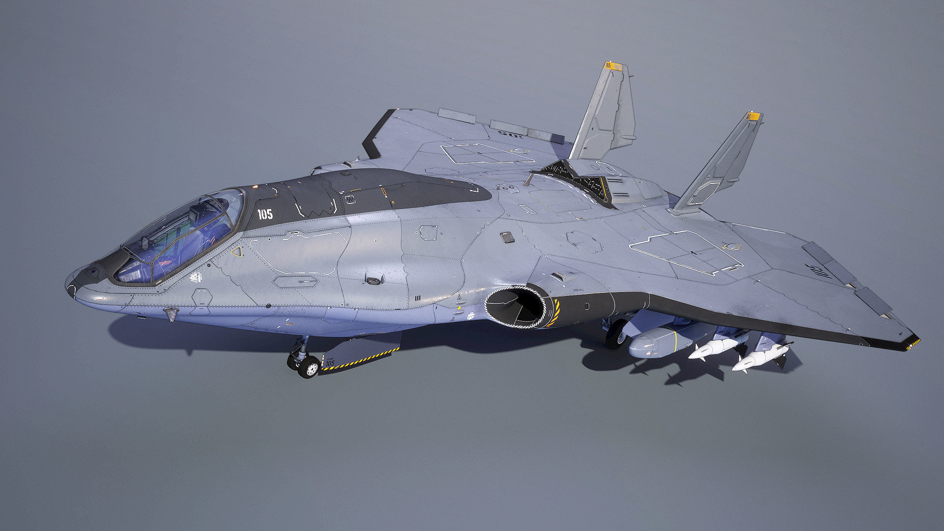 Sci-fi Multi-purpose Spacefighter 3D model_10