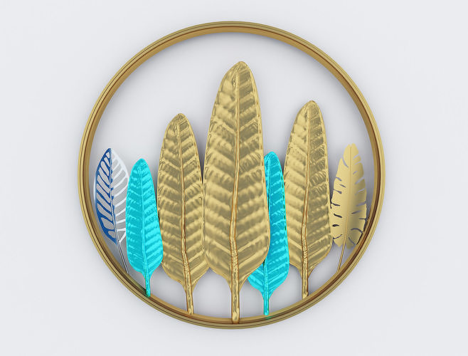 Decorative Metal plants with gold stainless  m9 3D model