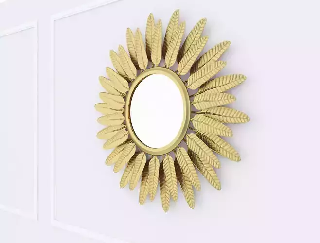 Decorative Metal Mirror plants with gold m9