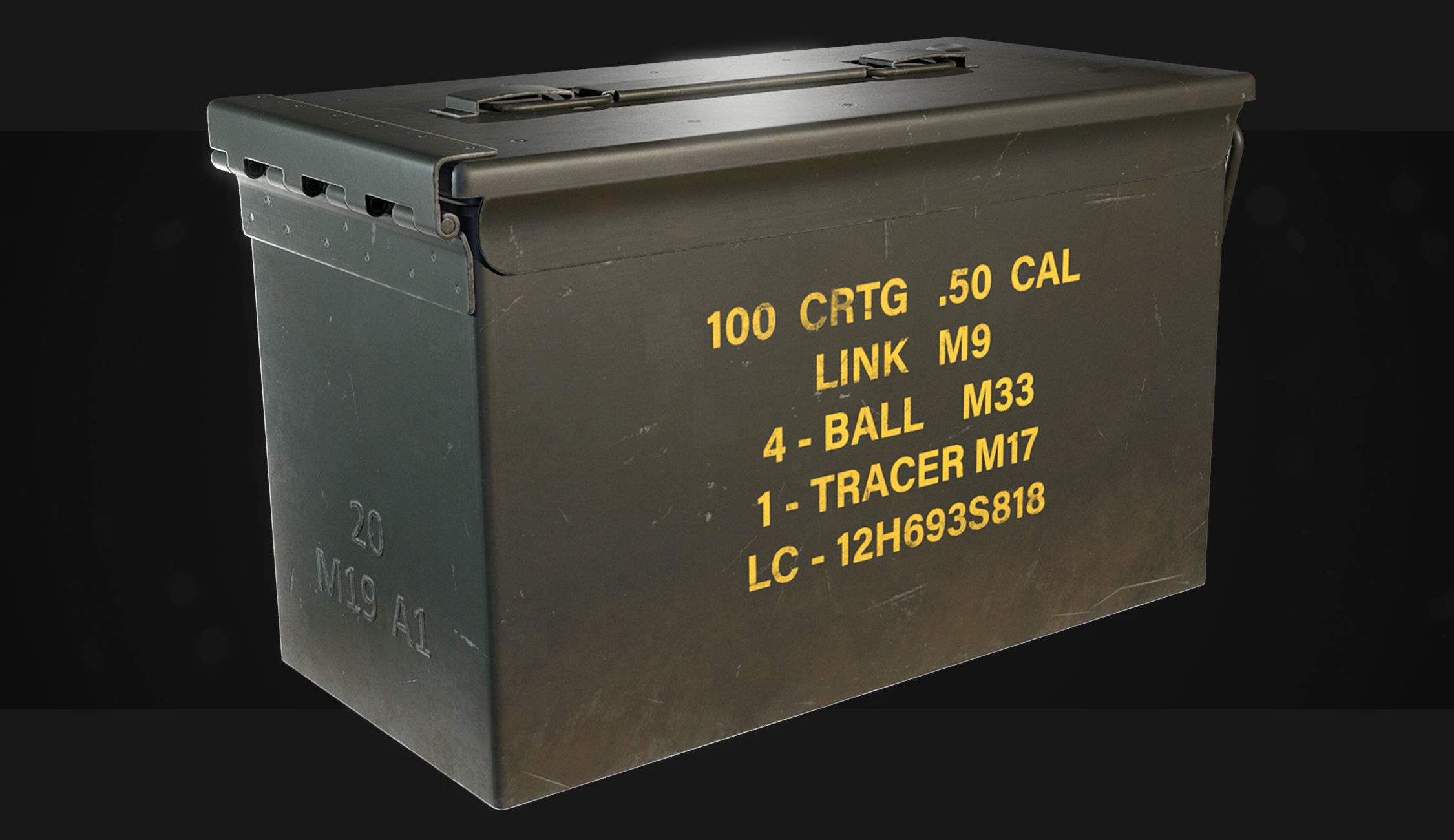 50 Cal Ammo Box Low-poly 3D model_1