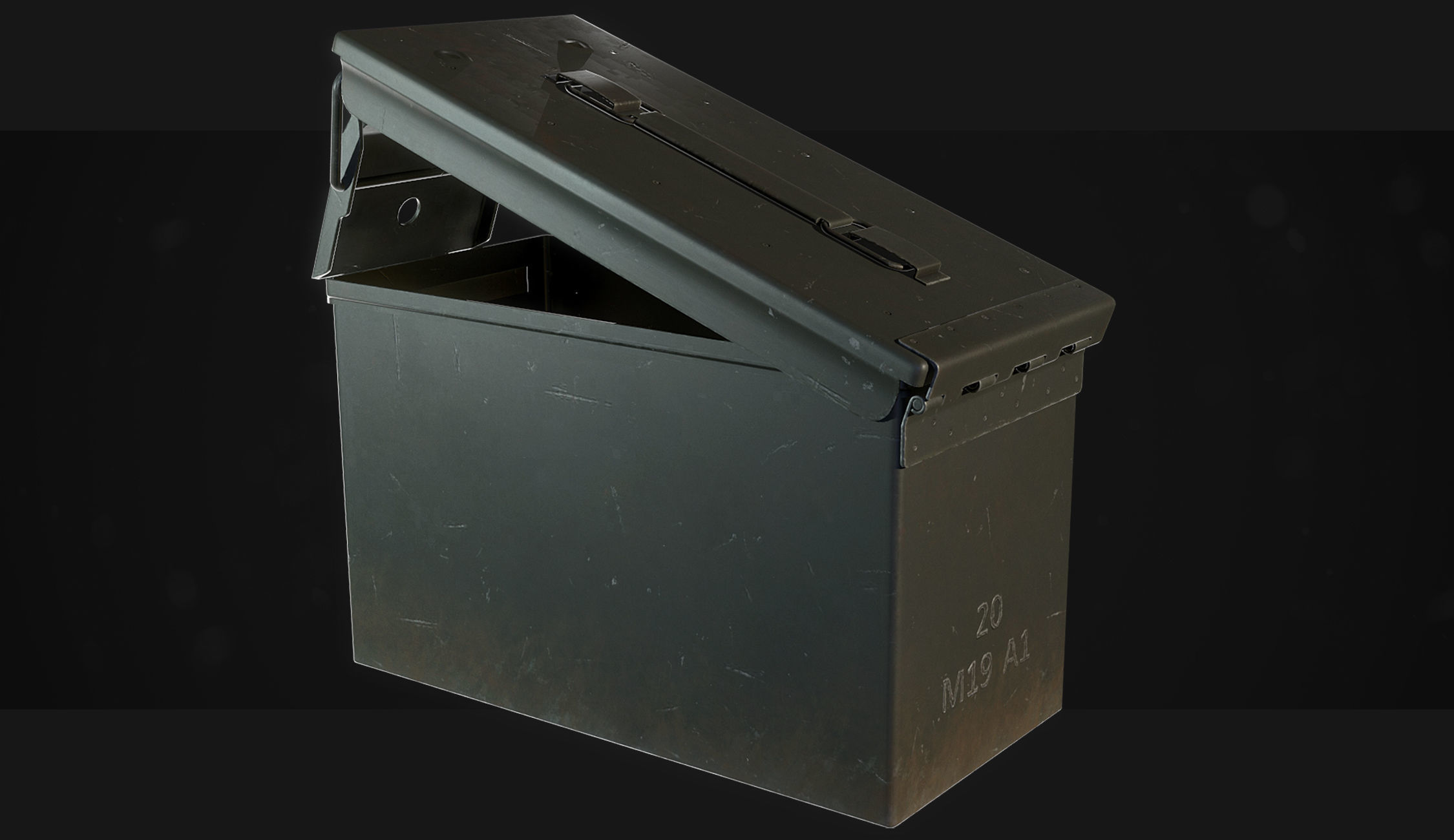 50 Cal Ammo Box Low-poly 3D model_5