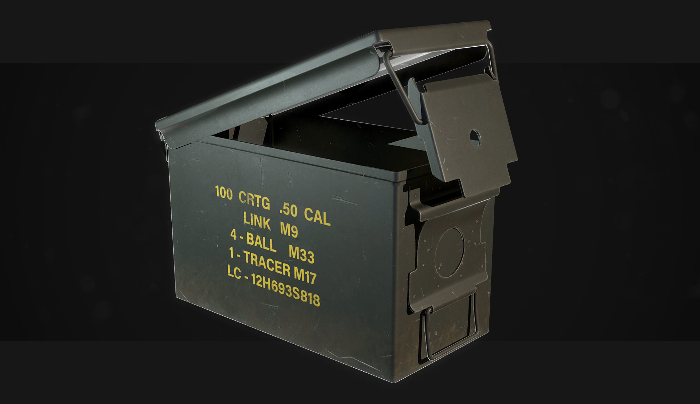 50 Cal Ammo Box Low-poly 3D model_4