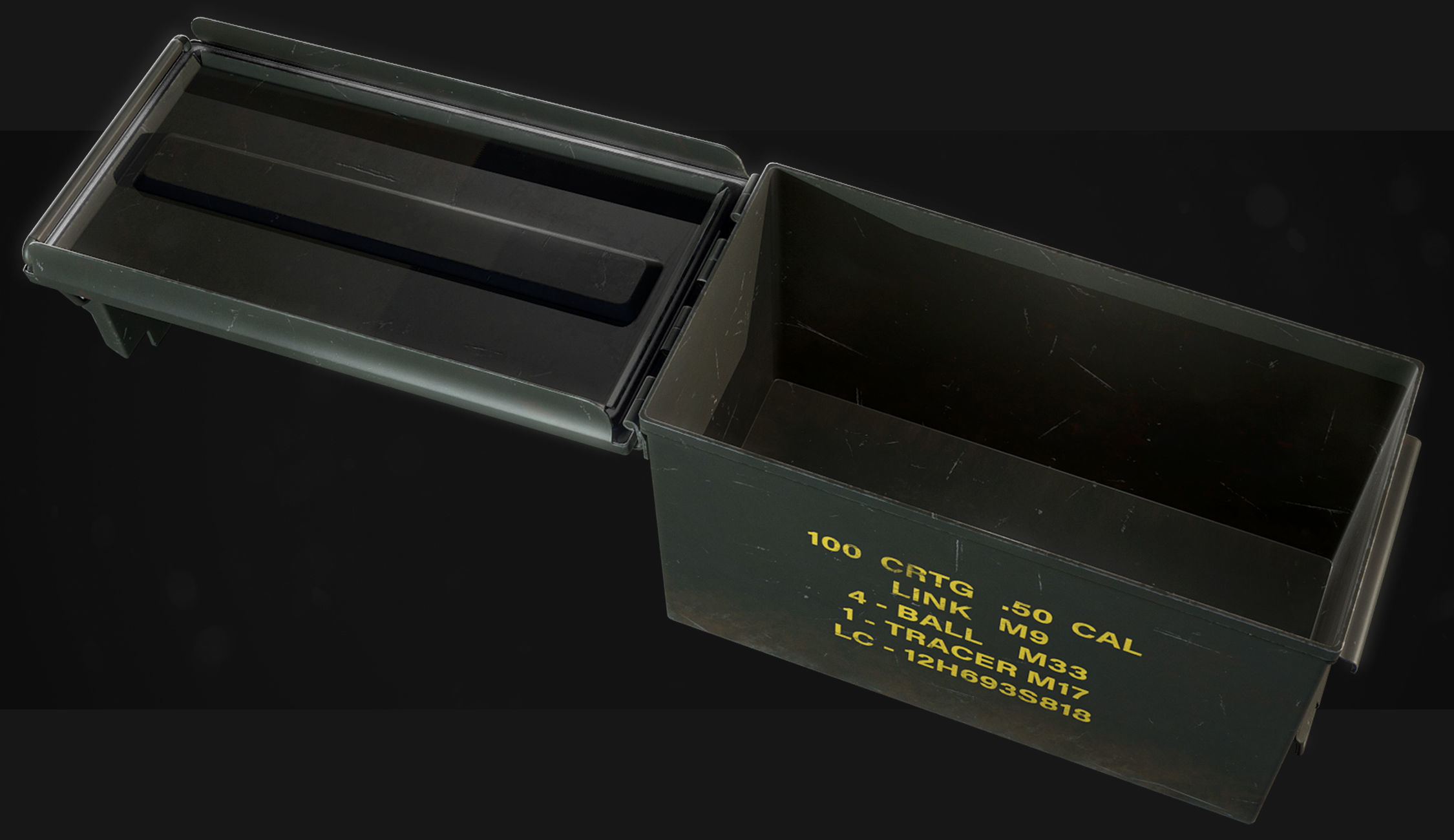 50 Cal Ammo Box Low-poly 3D model_7