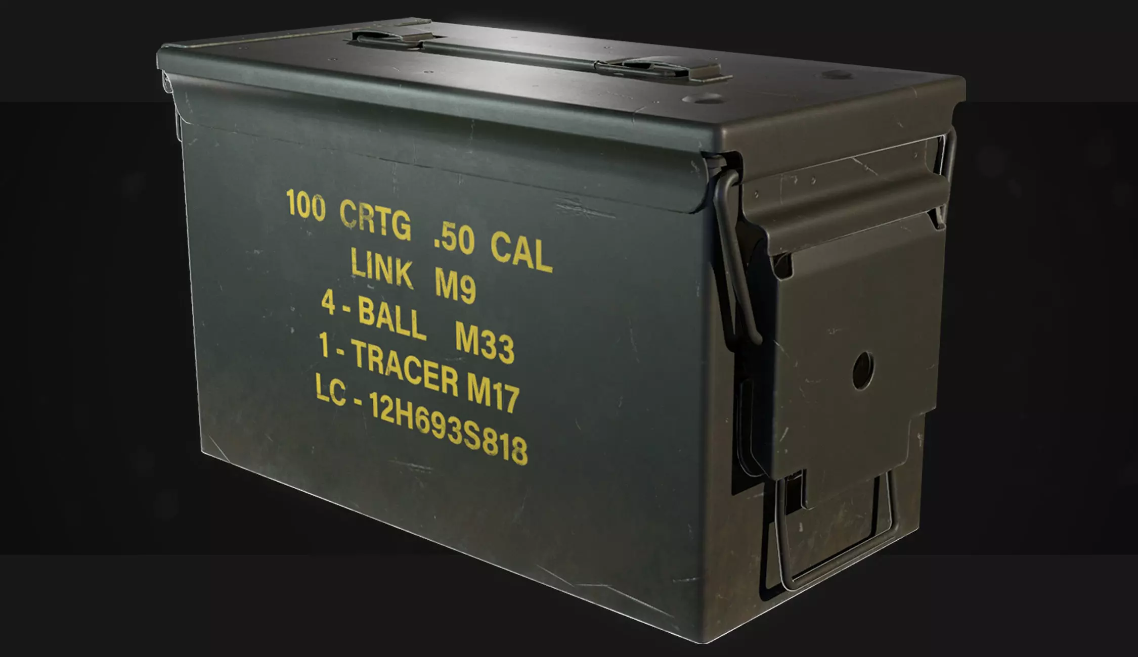 50 Cal Ammo Box Low-poly 3D model_0