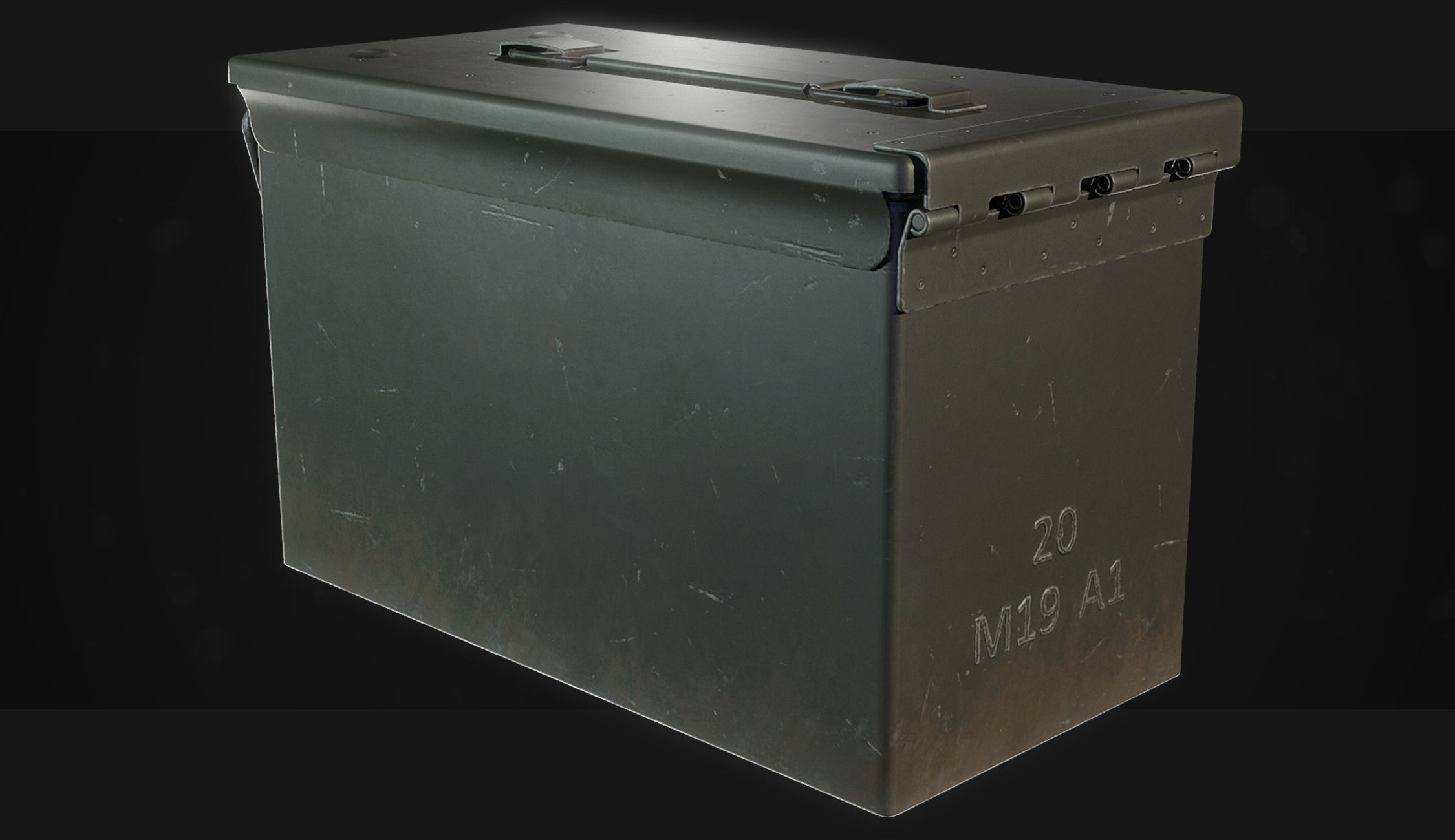 50 Cal Ammo Box Low-poly 3D model_2