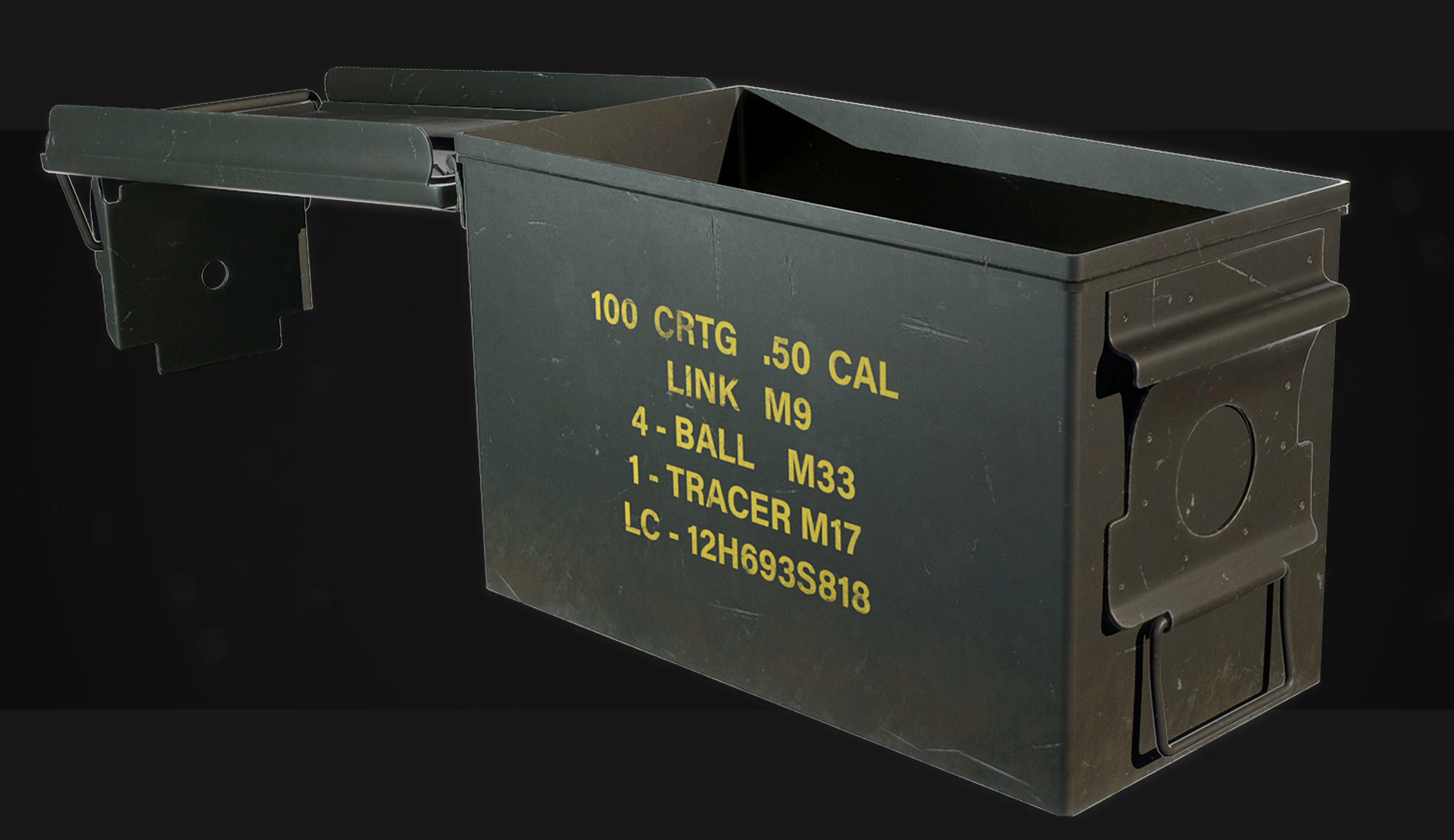 50 Cal Ammo Box Low-poly 3D model_6