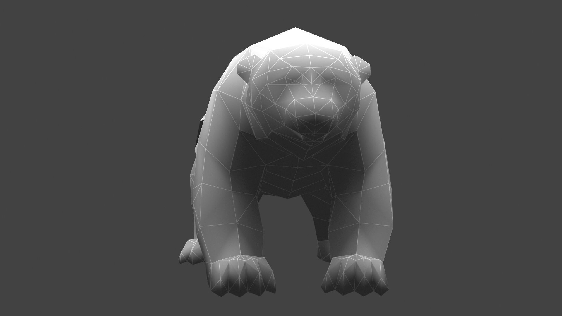 low-poly animated polar bear Low-poly 3D model_9