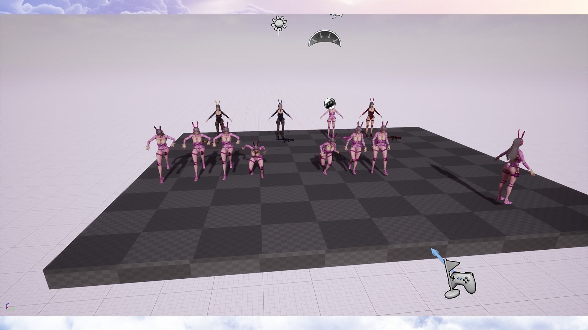 Girl Bunny Military Low-poly 3D model_19