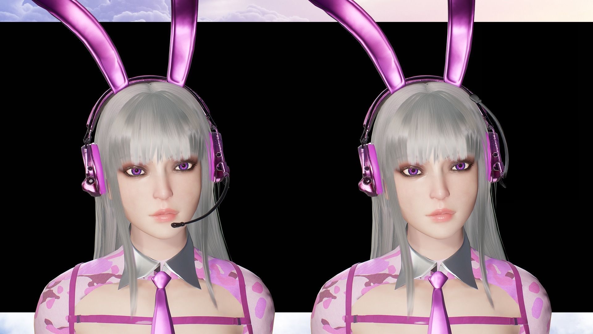 Girl Bunny Military Low-poly 3D model_10