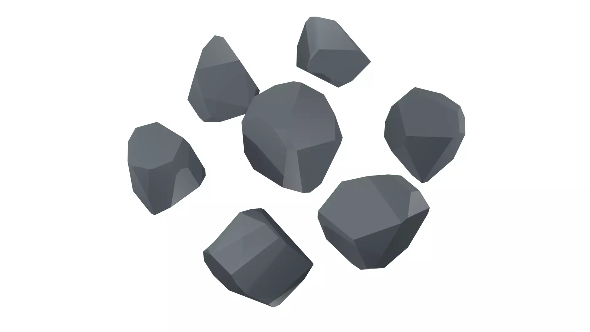 Low-Poly Rock Set 3D model_0