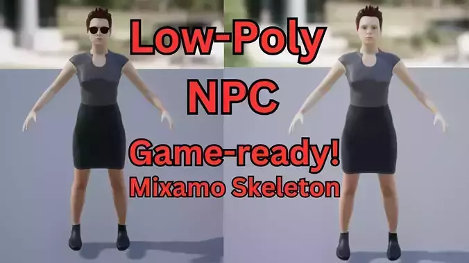 Low-poly NPC Business Woman - Unreal Engine 4 Game-Ready