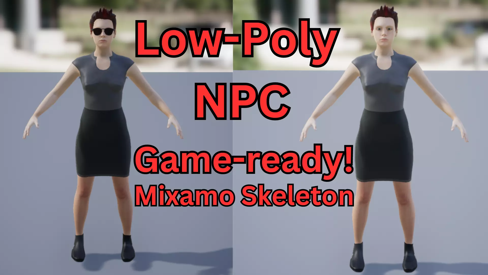 Low-poly NPC Business Woman - Unreal Engine 4 Game-Ready Low-poly 3D model_0