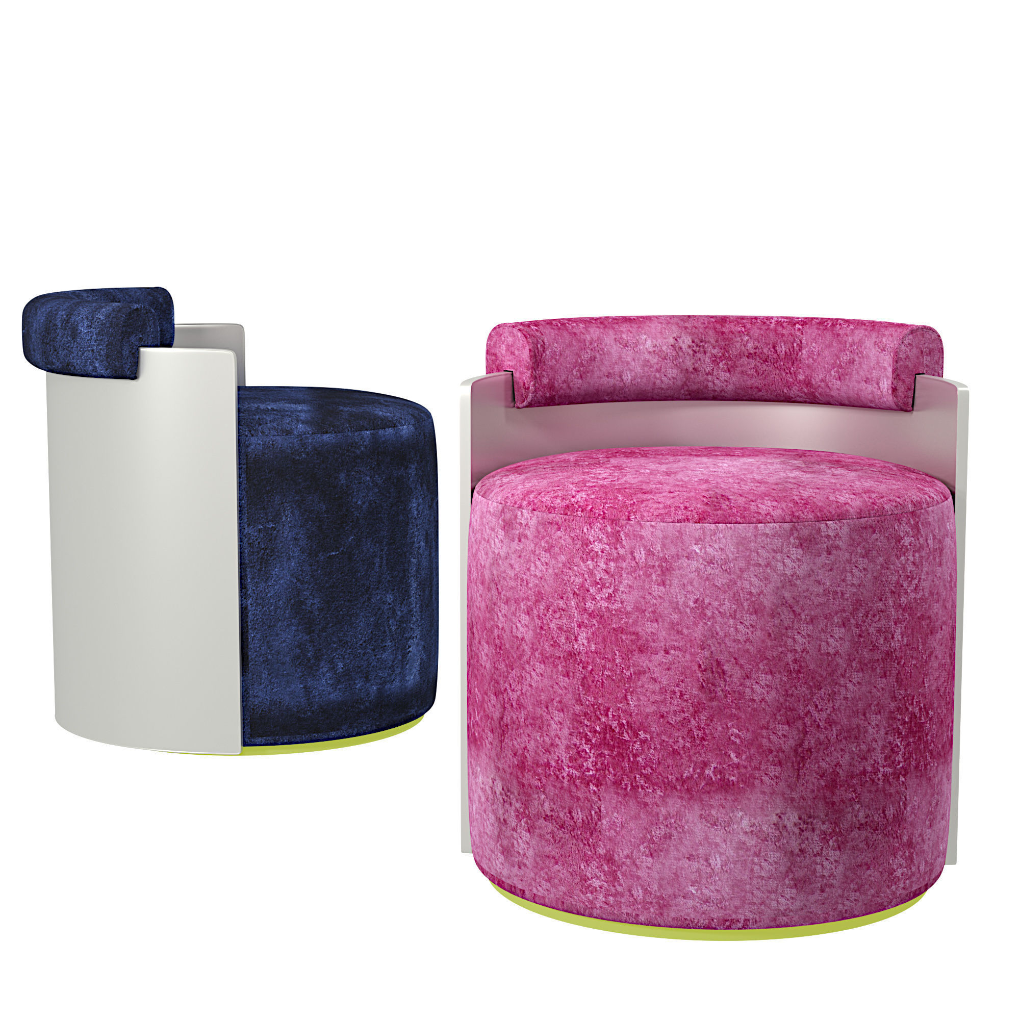 pufik swivel chair velvet Free 3D model_1