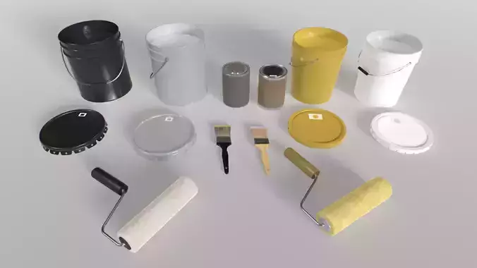 Paint tools Low-poly 3D model