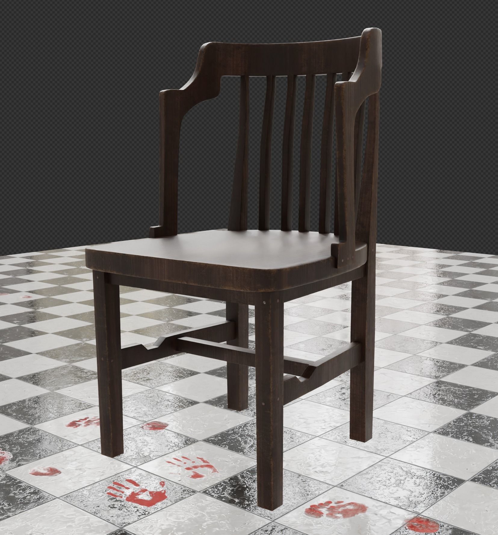 old chair Free low-poly 3D model_1