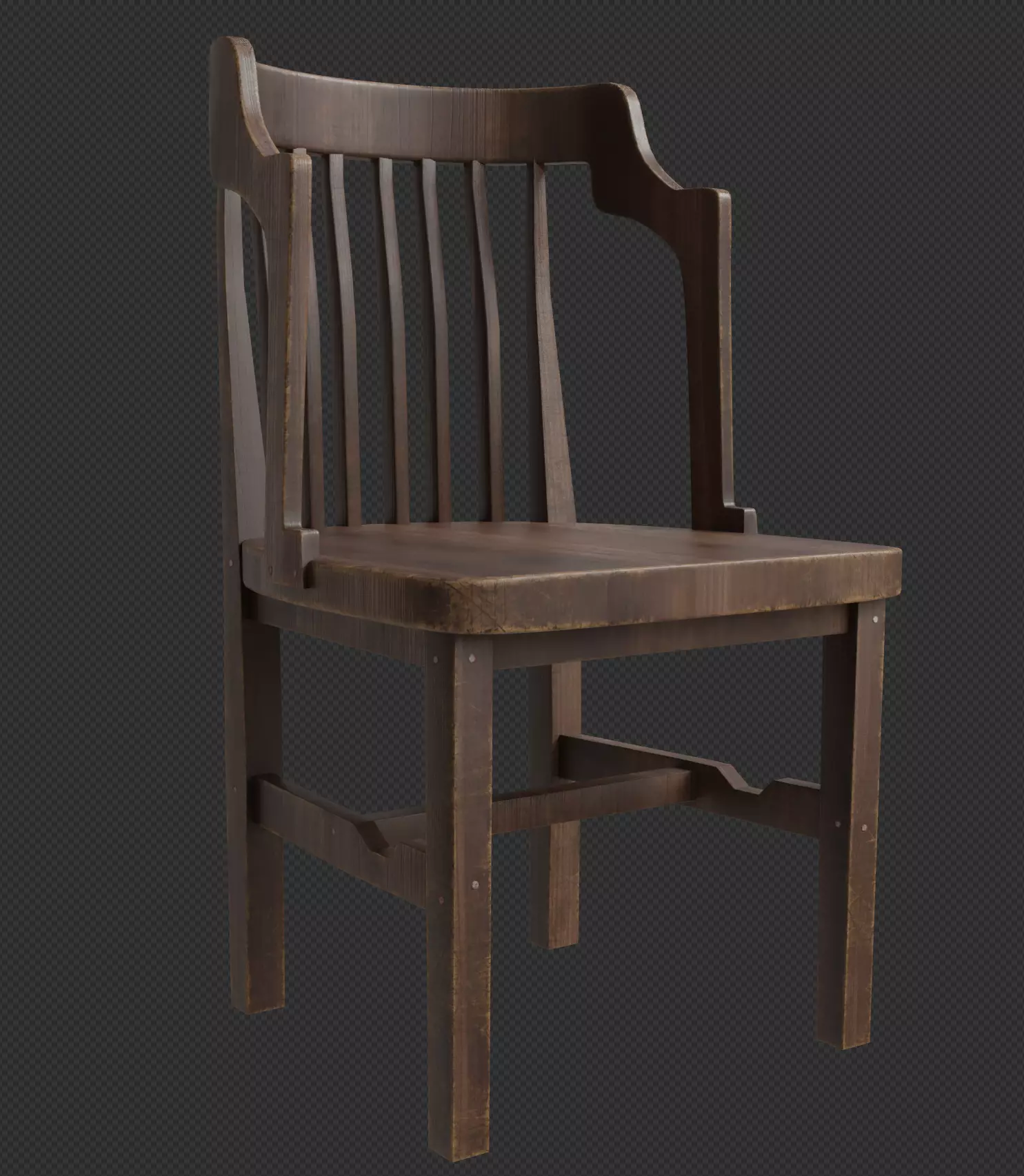 old chair Free low-poly 3D model_0