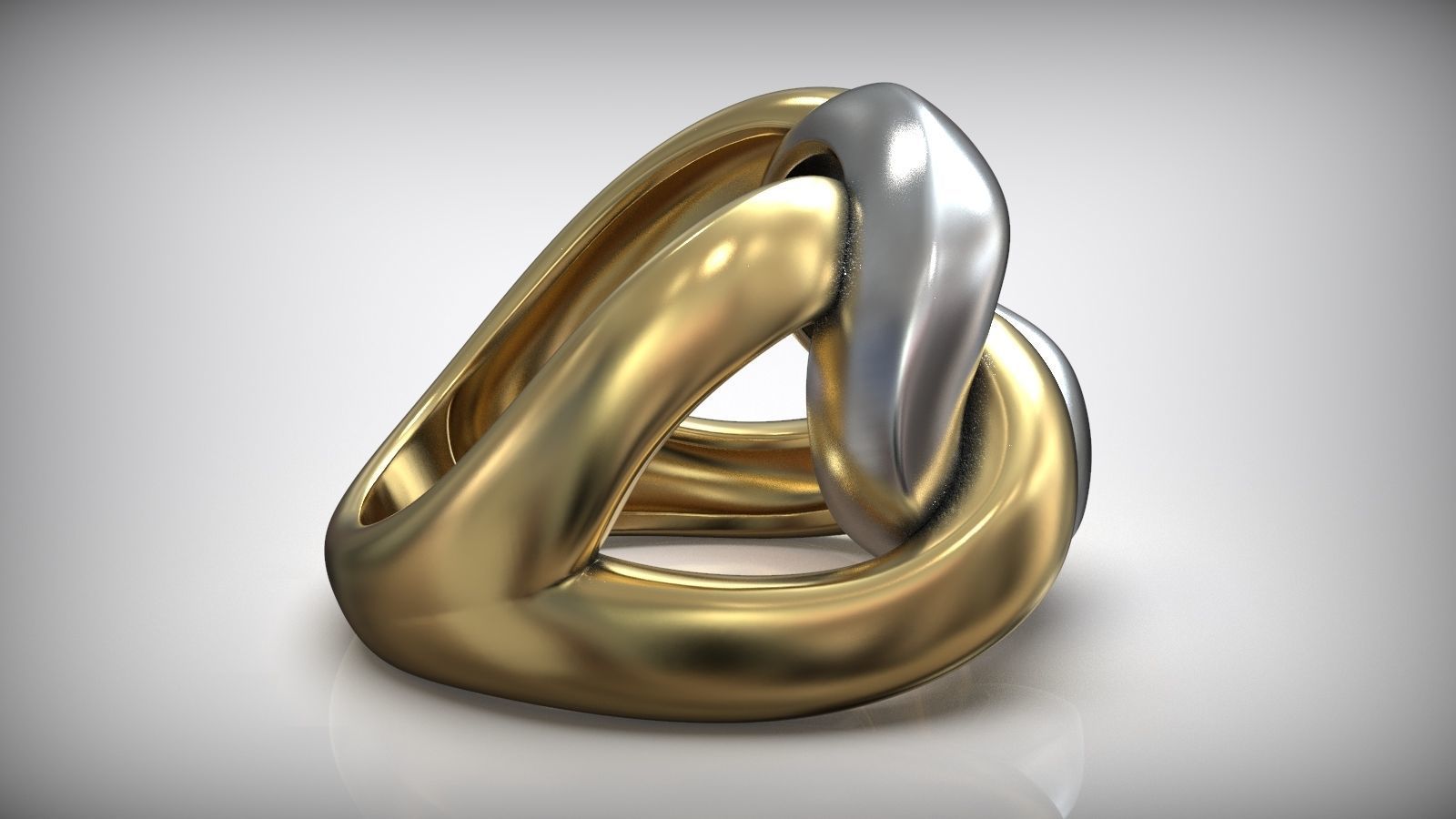 Right Hand Cuban Chain Link Polish Ring 3D print model_4