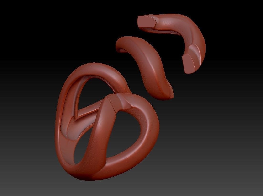 Right Hand Cuban Chain Link Polish Ring 3D print model_8