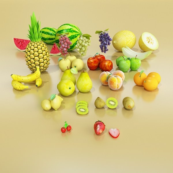 17 Fruits Collection High Res Textures 3D model_2