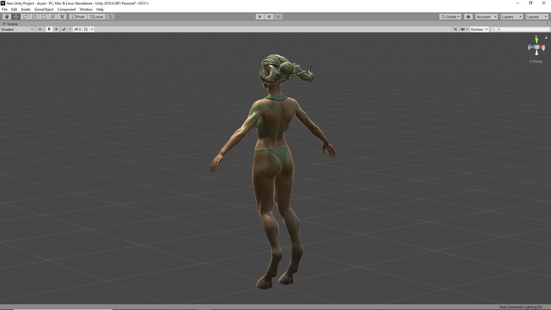 Dryad lowpoly two women in bikinis with horns Low-poly 3D model_17