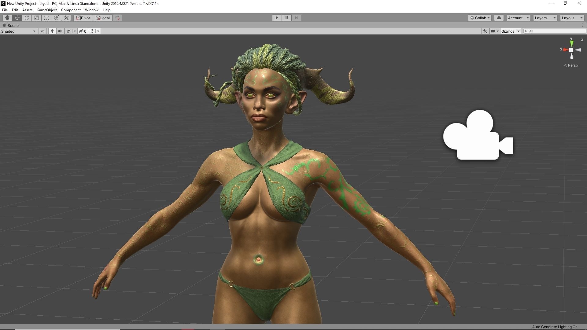 Dryad lowpoly two women in bikinis with horns Low-poly 3D model_16