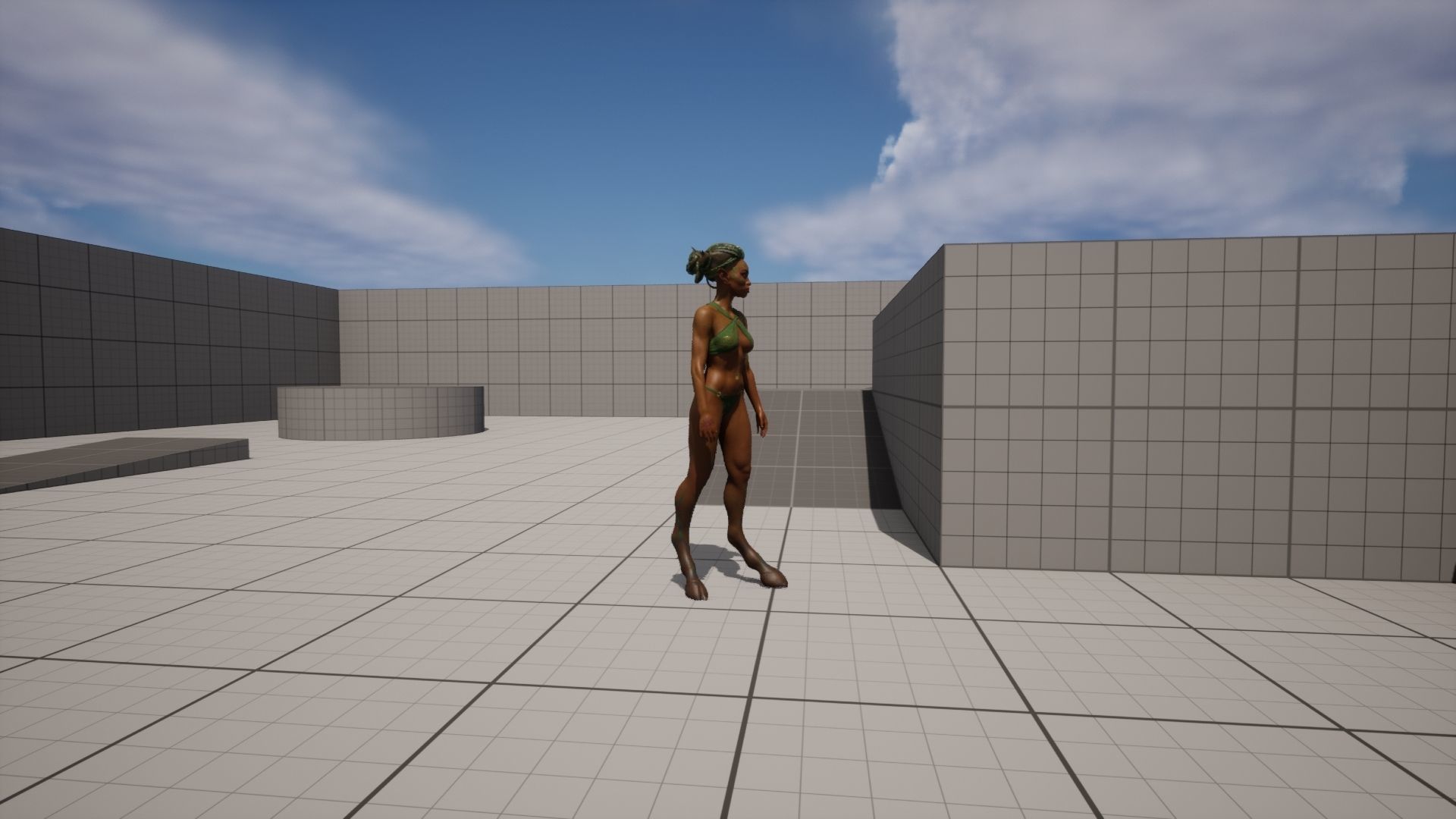 Dryad lowpoly two women in bikinis with horns Low-poly 3D model_9