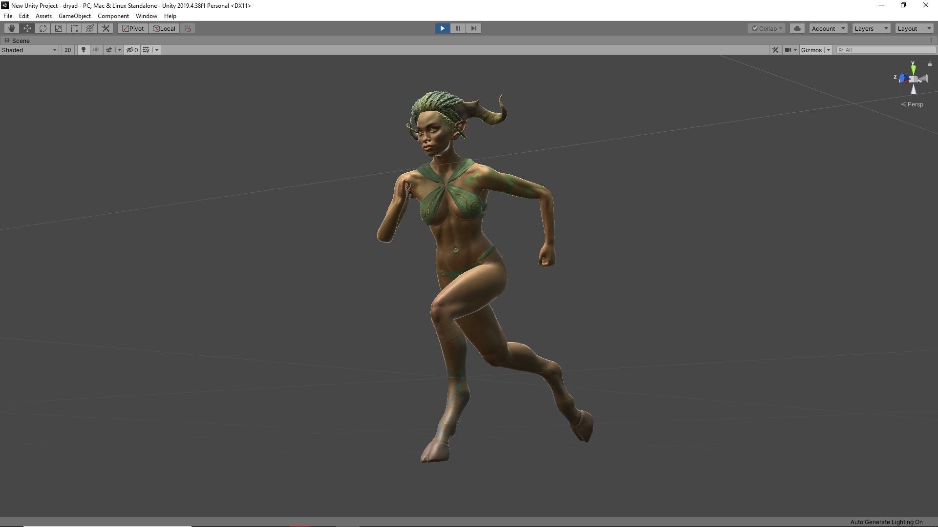 Dryad lowpoly two women in bikinis with horns Low-poly 3D model_20