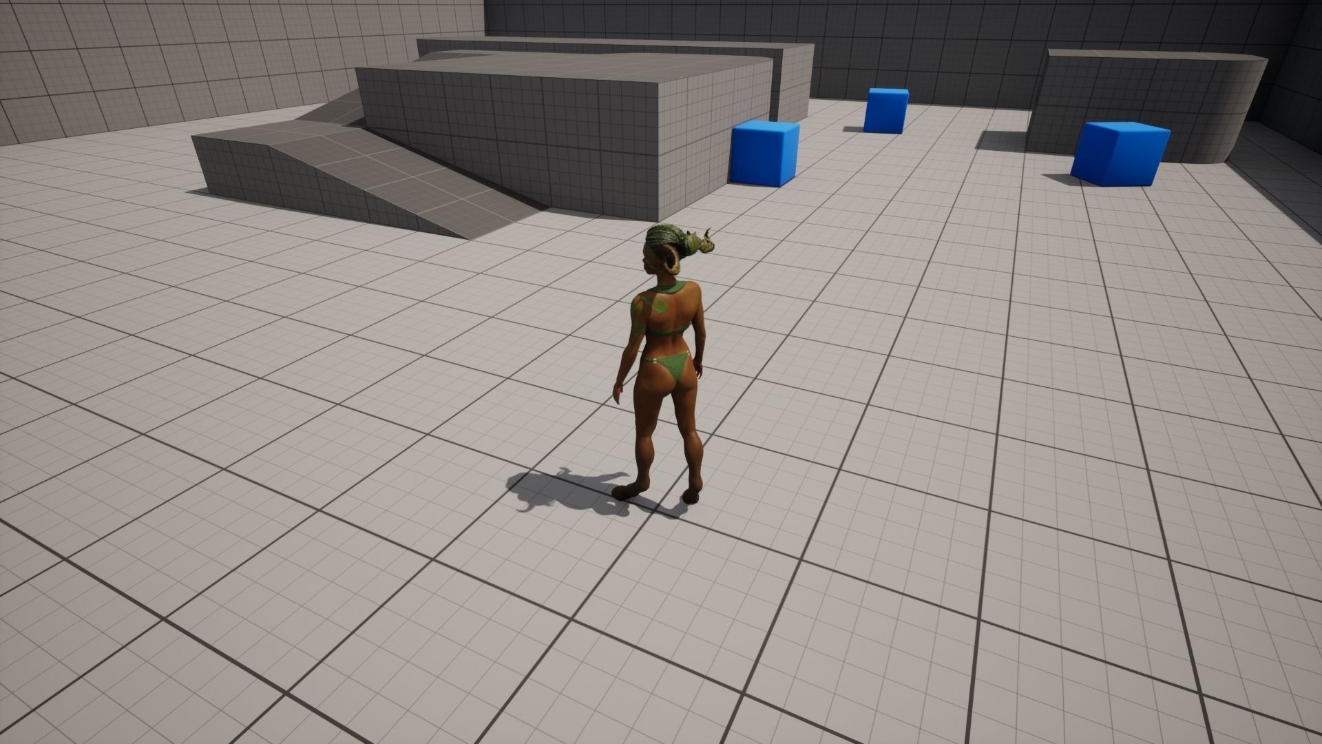 Dryad lowpoly two women in bikinis with horns Low-poly 3D model_6