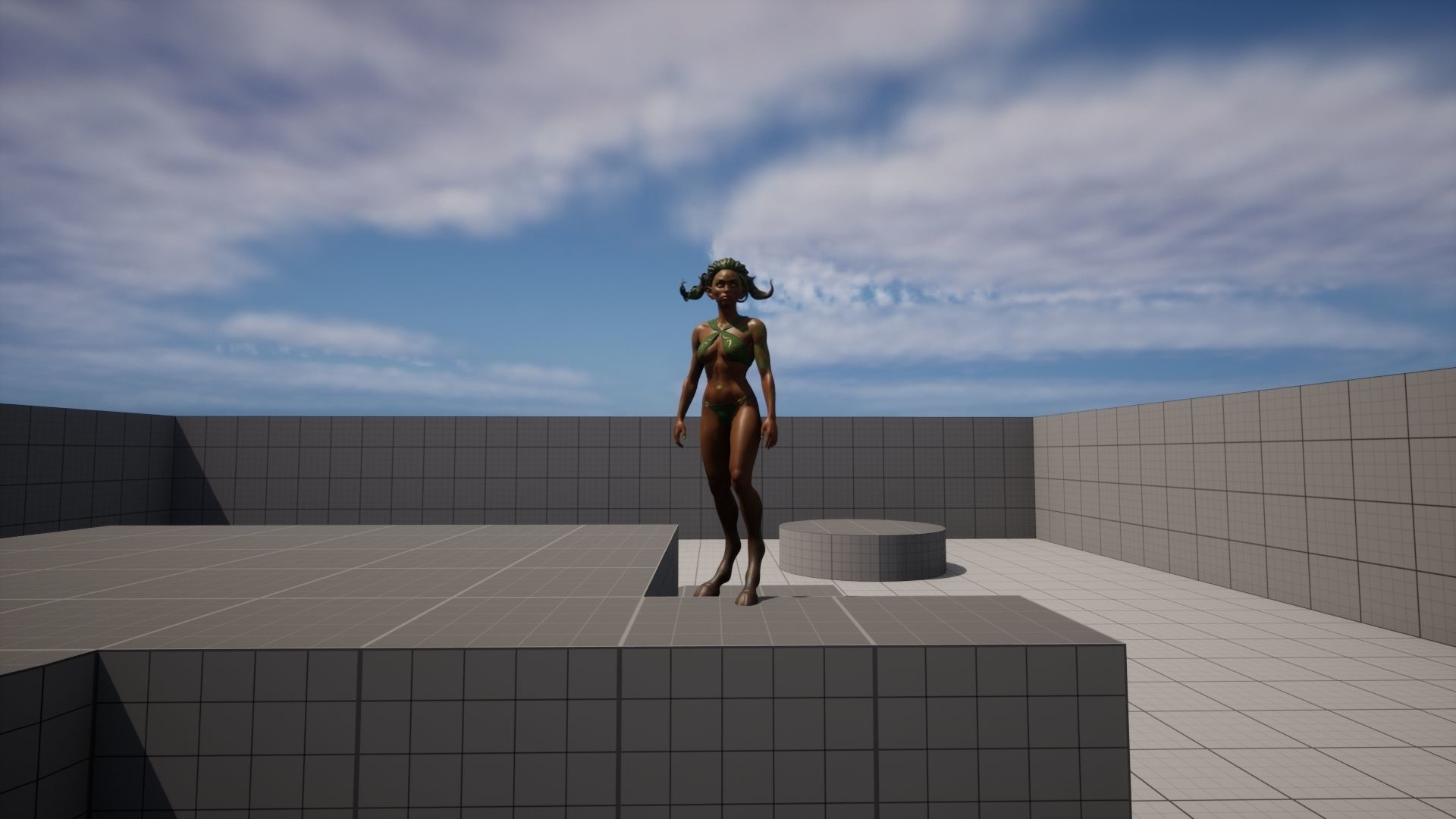 Dryad lowpoly two women in bikinis with horns Low-poly 3D model_10