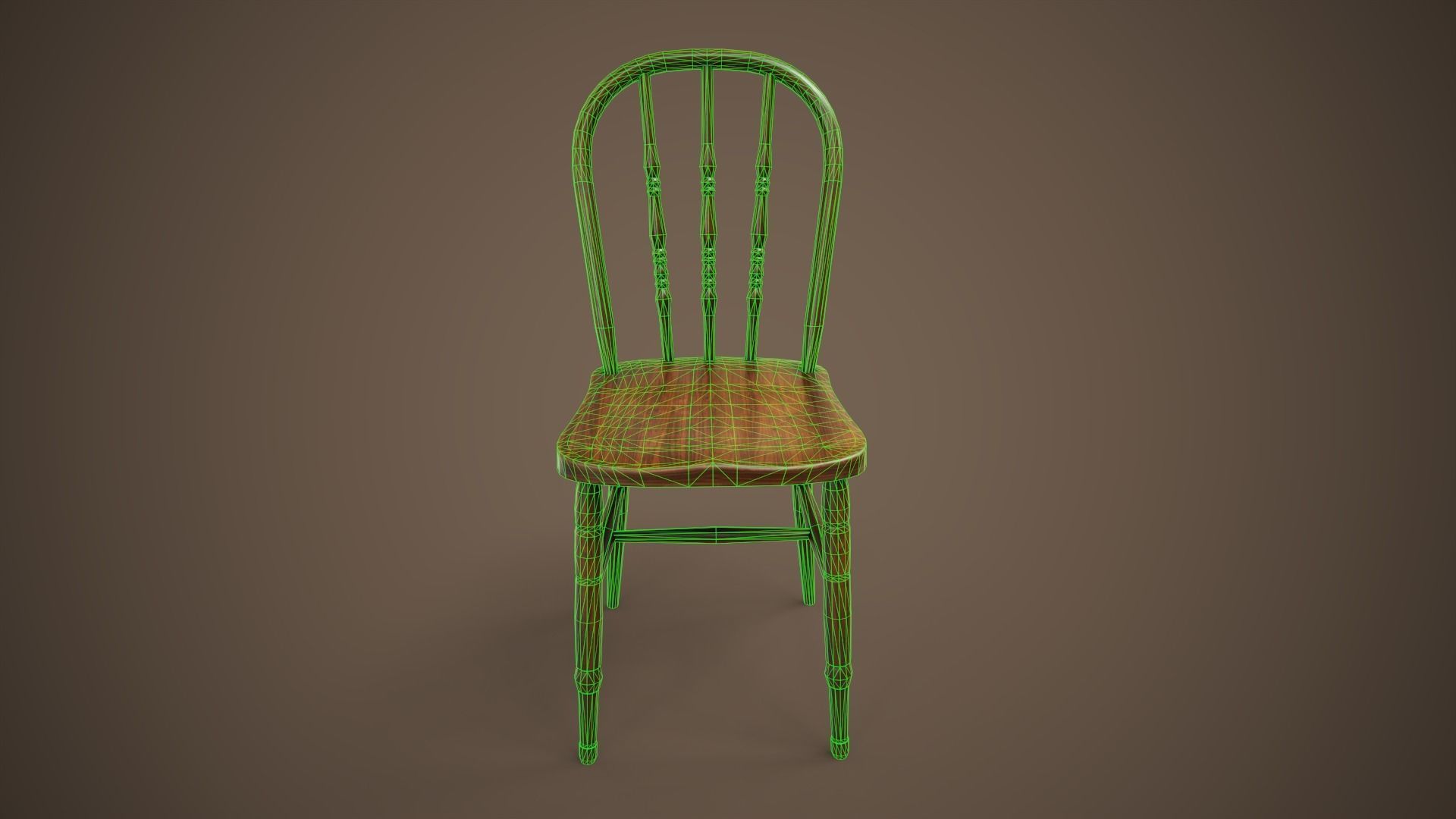 Vintage chair Low-poly 3D model_10