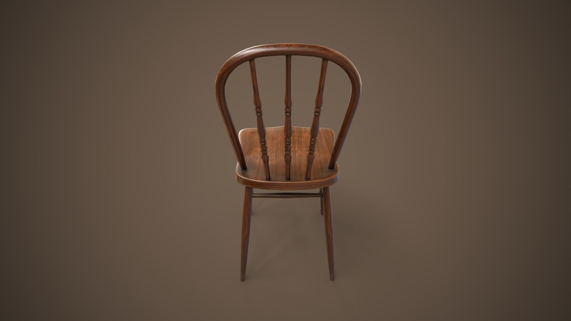 Vintage chair Low-poly 3D model_6