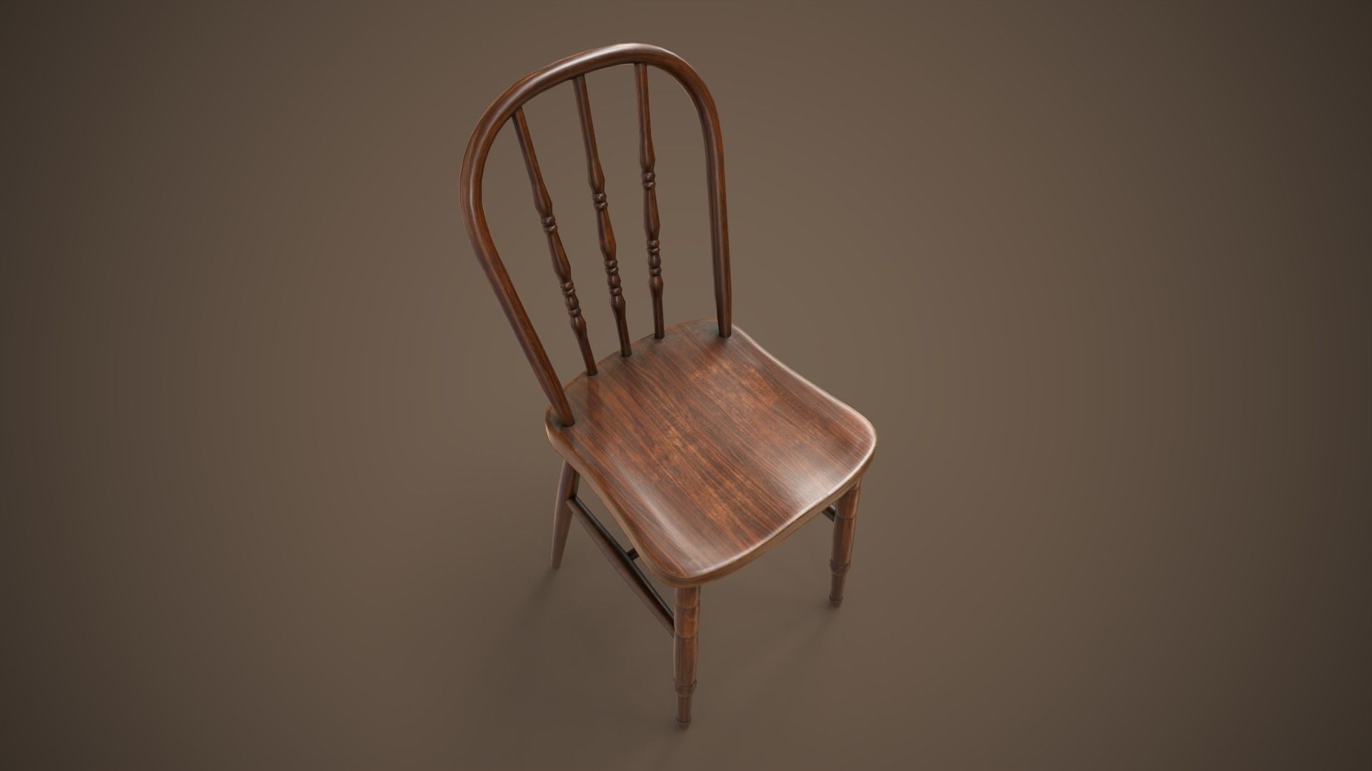 Vintage chair Low-poly 3D model_8