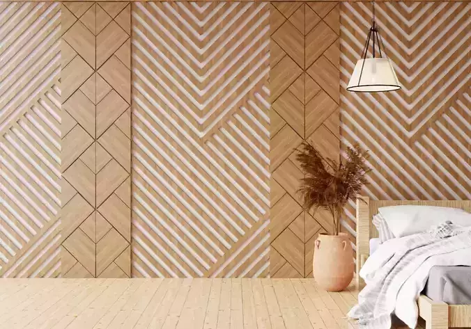 Wall wood seamless set2 V21 3D model