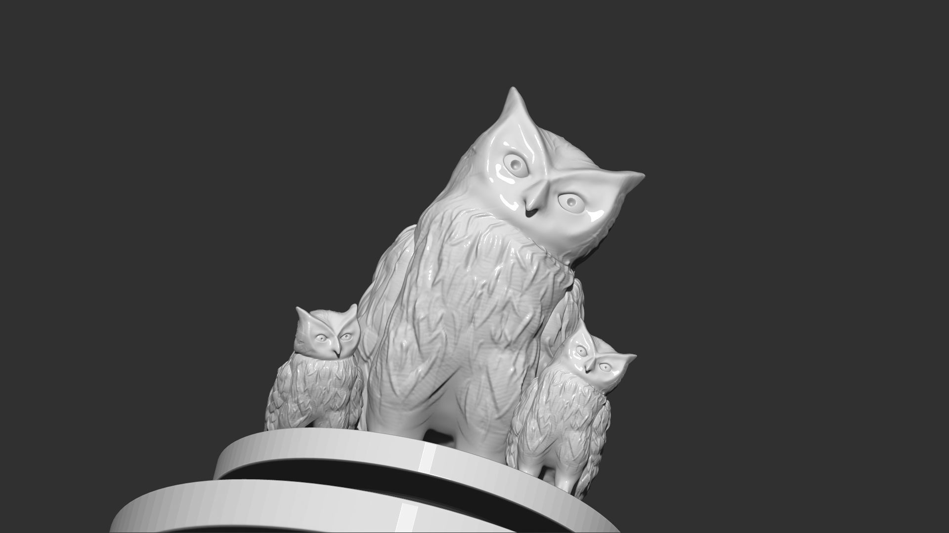 Owl Family 3d print 3D model_4