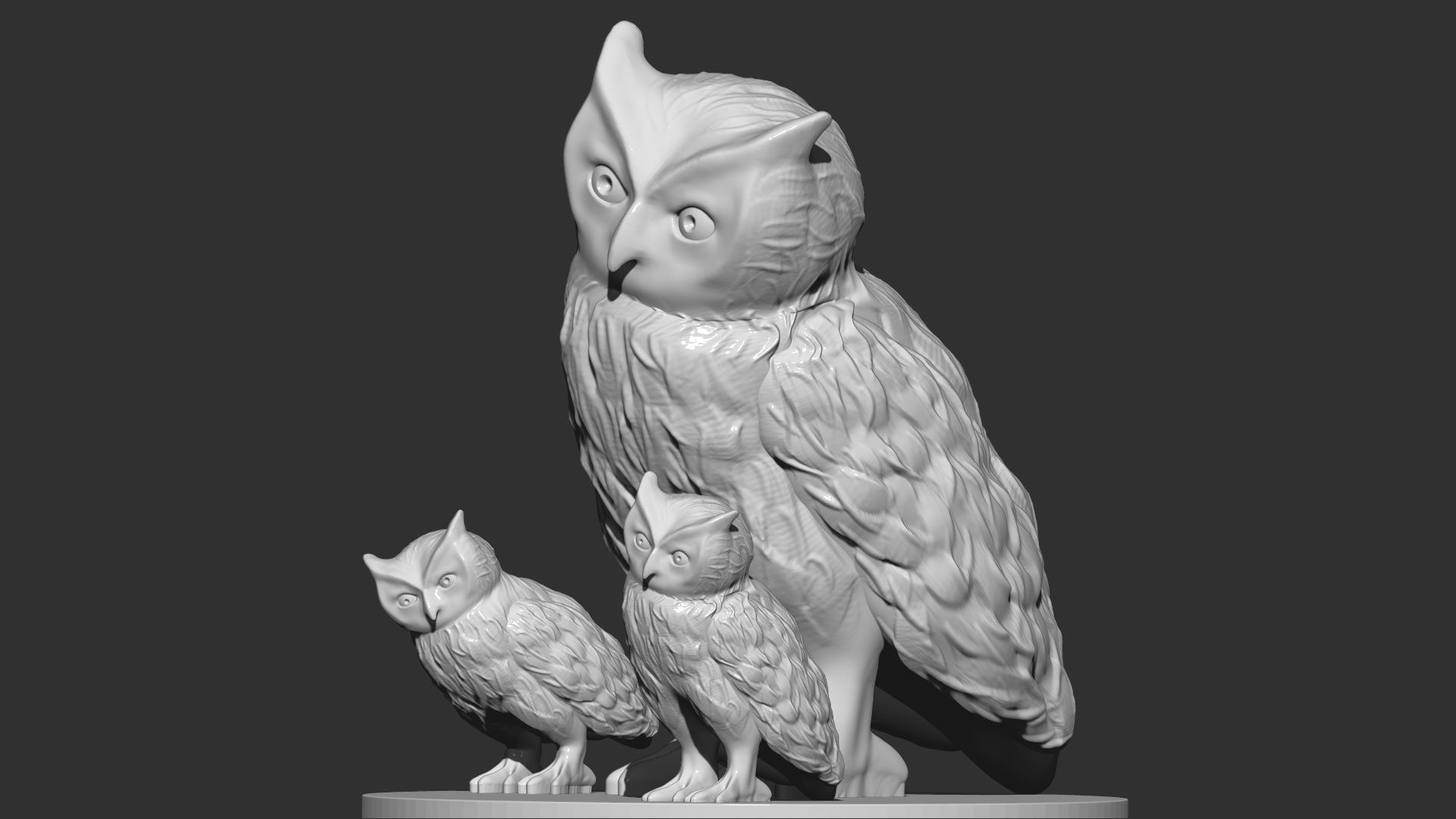 Owl Family 3d print 3D model_1