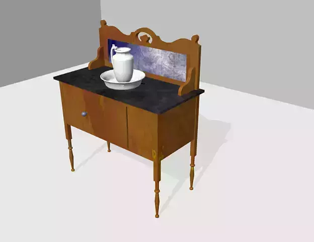 Antique Wash Stand with Jug and Basin