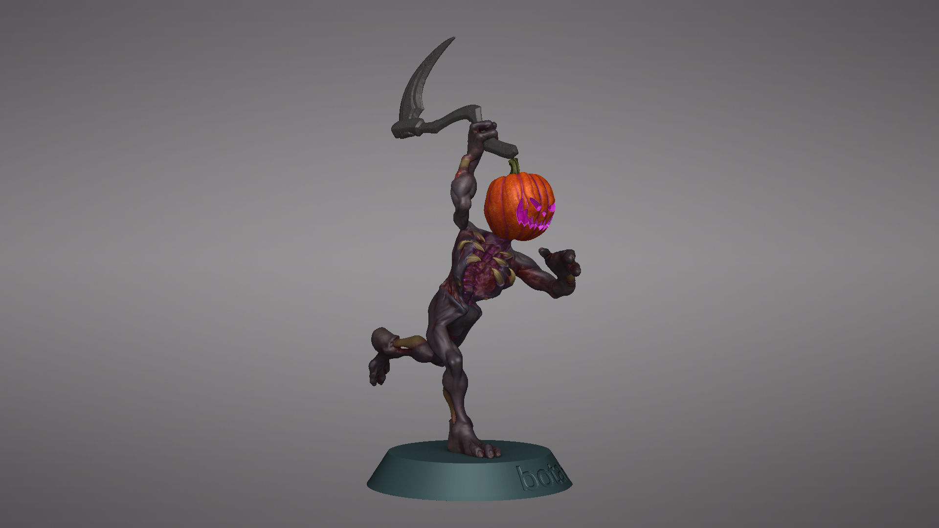 Pumpkin Undead Pose 04 3D print model_32
