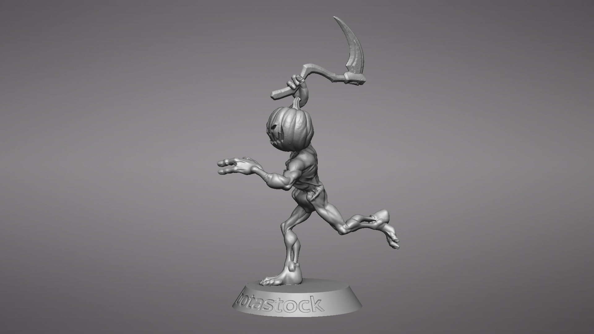 Pumpkin Undead Pose 04 3D print model_37