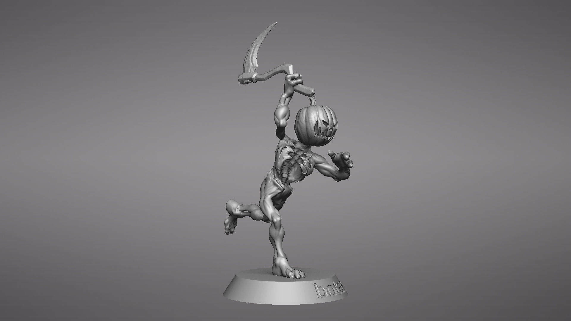 Pumpkin Undead Pose 04 3D print model_48