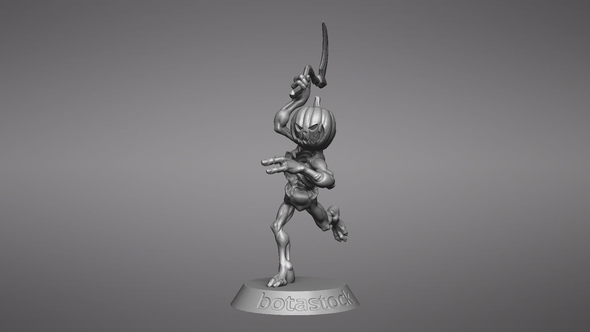 Pumpkin Undead Pose 04 3D print model_35