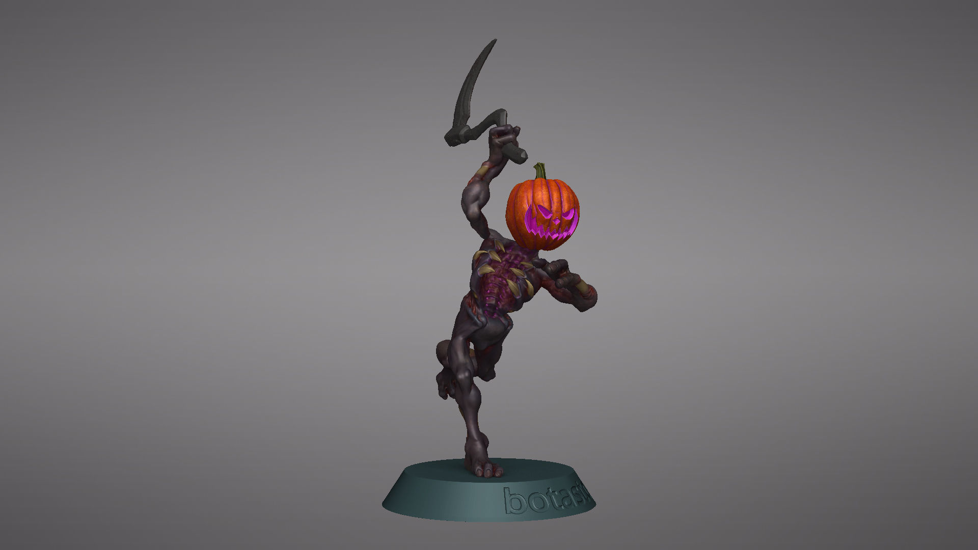 Pumpkin Undead Pose 04 3D print model_33