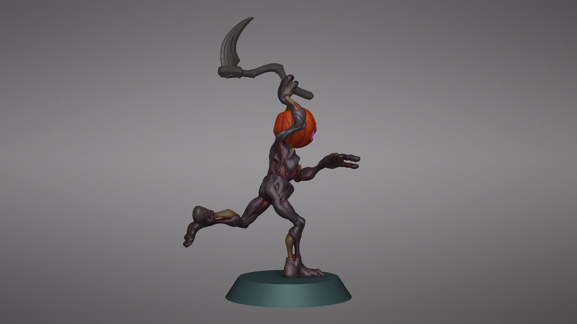 Pumpkin Undead Pose 04 3D print model_29